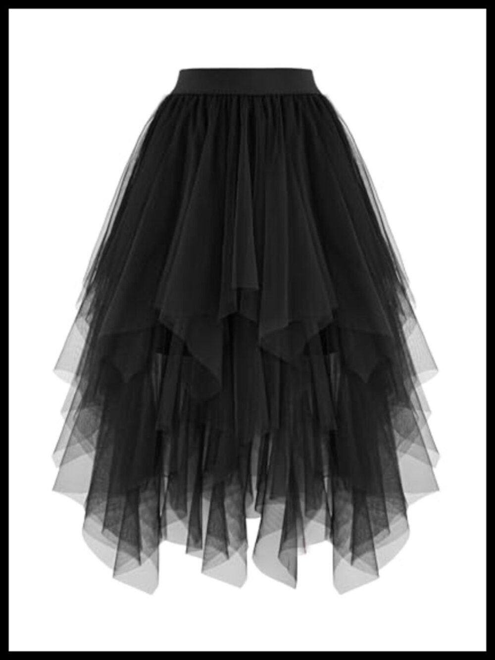 High Low Layered Puffy Fairy Tulle Skirt Asymmetrical A-Line